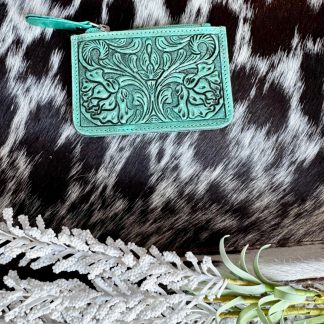 Tooled Coin Purse Turquoise